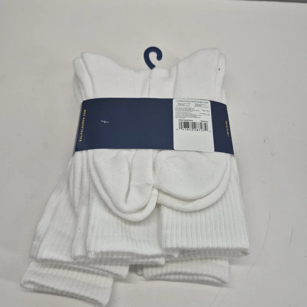Polo Ralph Lauren 6 Pairs Classic Sport Socks Sock Size: 10-13 White